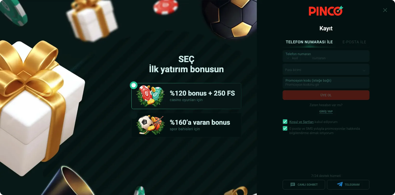 Pinco kayıt rehberi